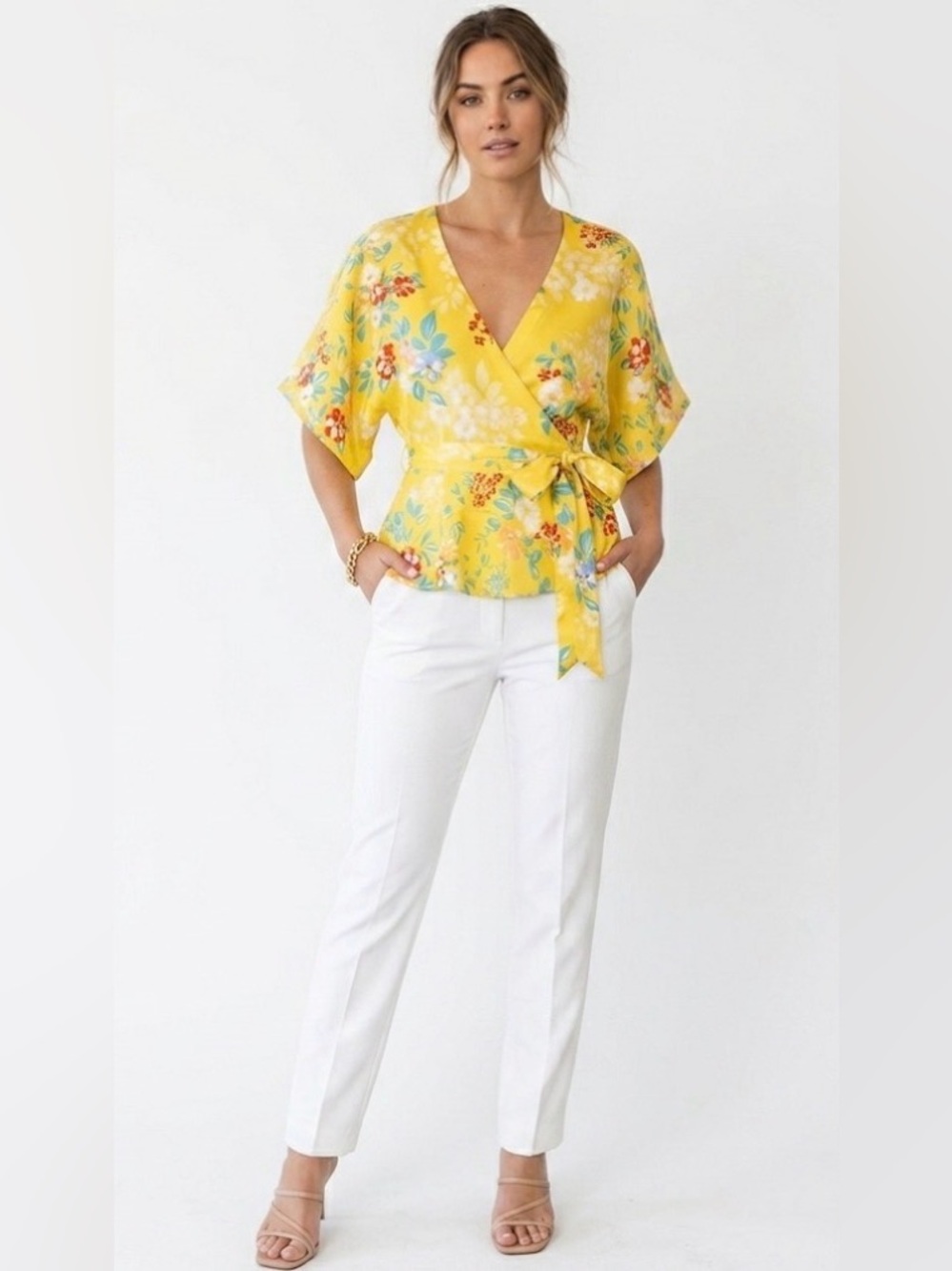 Anthropologie‎ Yumi Kim-Thats A Wrap Happy Days Top Silk Floral-Size Small-NWT